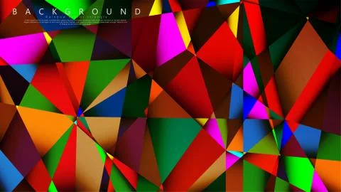 Light Multicolor Rainbow vector background mosaic triangle. Geometric illustr Stock Illustration
