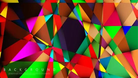 Light Multicolor Rainbow vector background mosaic triangle. Geometric illustr Stock Illustration