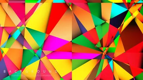 Light Multicolor Rainbow vector background mosaic triangle. Geometric illustr Stock Illustration