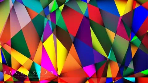 Light Multicolor Rainbow vector background mosaic triangle. Geometric illustr Stock Illustration