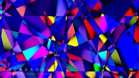 Light Multicolor Rainbow vector background mosaic triangle. Geometric illustr Stock Illustration