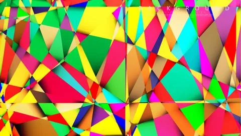 Light Multicolor Rainbow vector background mosaic triangle. Geometric illustr Stock Illustration