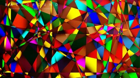 Light Multicolor Rainbow vector background mosaic triangle. Geometric illustr Stock Illustration
