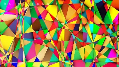 Light Multicolor Rainbow vector background mosaic triangle. Geometric illustr Stock Illustration