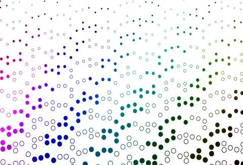 Light Multicolor, Rainbow vector background with bubbles. Stock Illustration