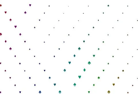 Light Multicolor, Rainbow vector cover with symbols of gamble. Stock Illustration