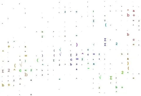 Light Multicolor, Rainbow vector cover with math elements. Stock Illustration