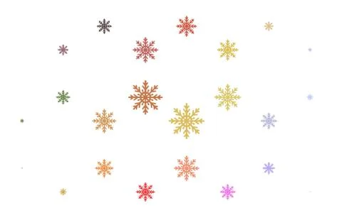 Light Multicolor, Rainbow vector layout with bright snowflakes. Stock Illustration