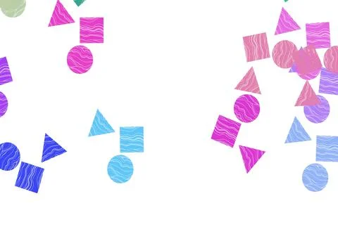 Light Multicolor, Rainbow vector layout with circles, lines, rectangles. Stock Illustration