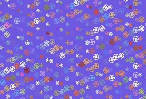 Light Multicolor, Rainbow vector layout with bright snowflakes. Stock Illustration