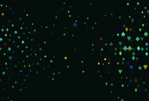 Light Multicolor, Rainbow vector pattern with symbol of cards. Stockillustratie