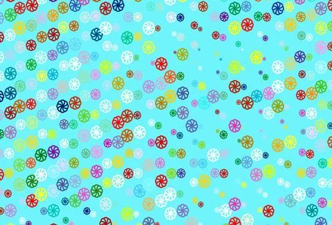Light Multicolor, Rainbow vector pattern with christmas snowflakes. イラスト素材
