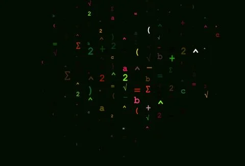 Light Multicolor, Rainbow vector pattern with arithmetic signs. Stock Illustration