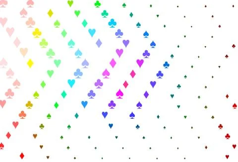 Light Multicolor, Rainbow vector pattern with symbol of cards. Stockillustratie