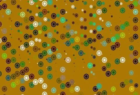 Light Multicolor, Rainbow vector pattern with christmas snowflakes. Stock Illustration