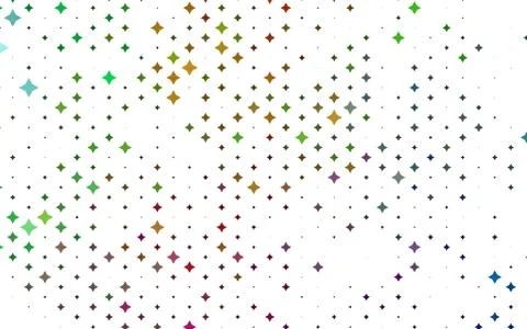 Light Multicolor, Rainbow vector pattern with christmas stars. 스톡 일러스트