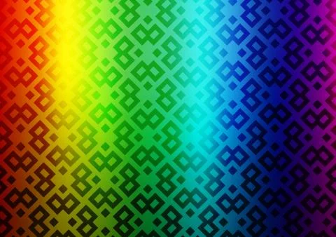 Light Multicolor, Rainbow vector pattern in square style. Stock Illustration