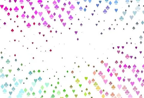 Light Multicolor, Rainbow vector pattern with symbol of cards. Stock Illustration