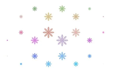 Light Multicolor, Rainbow vector pattern with christmas snowflakes. Illustrazione stock
