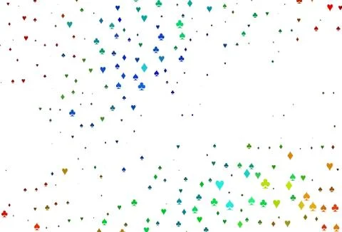 Light Multicolor, Rainbow vector pattern with symbol of cards. Stock Illustration