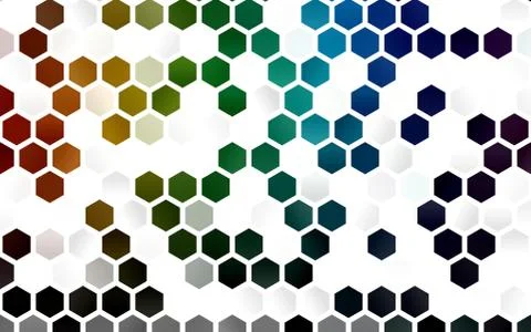 Light Multicolor, Rainbow vector pattern with colorful hexagons. Stock Illustration