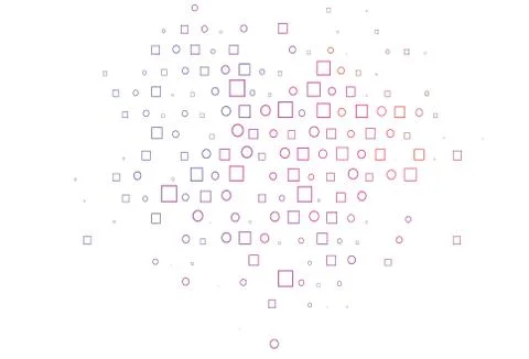 Light Multicolor, Rainbow vector pattern with spheres, squares. Stockillustratie