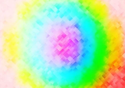 Light Multicolor, Rainbow vector pattern in square style. Stock Illustration