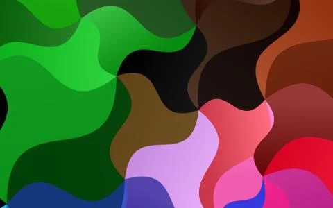 Light Multicolor, Rainbow vector pattern with curved circles. 스톡 일러스트