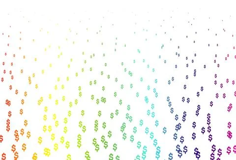 Light Multicolor, Rainbow vector pattern with Dollar. Stock Illustration