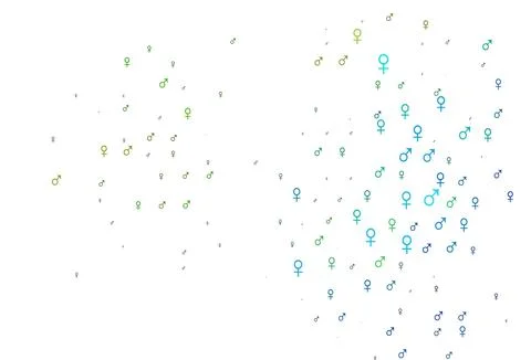 Light multicolor, rainbow vector pattern with gender elements. イラスト素材