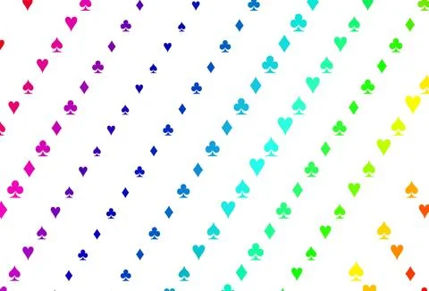 Light Multicolor, Rainbow vector pattern with symbol of cards. 스톡 일러스트
