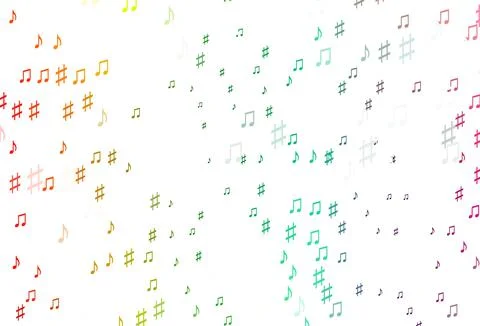 Light Multicolor, Rainbow vector pattern with music elements. Stock Illustration