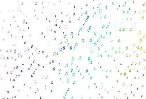 Light Multicolor, Rainbow vector pattern with music elements. Illustrazione stock