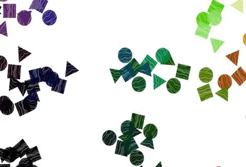 Light Multicolor, Rainbow vector pattern in polygonal style with circles. 스톡 일러스트