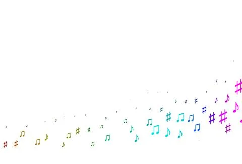 Light Multicolor, Rainbow vector pattern with music elements. 스톡 일러스트