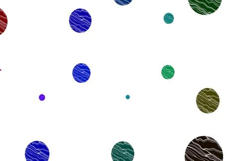 Light multicolor, rainbow vector pattern with spheres. Illustrazione stock