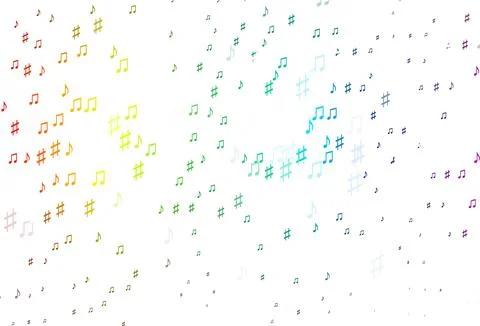 Light Multicolor, Rainbow vector pattern with music elements. 스톡 일러스트