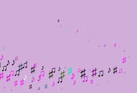 Light Multicolor, Rainbow vector pattern with music elements. Illustrazione stock