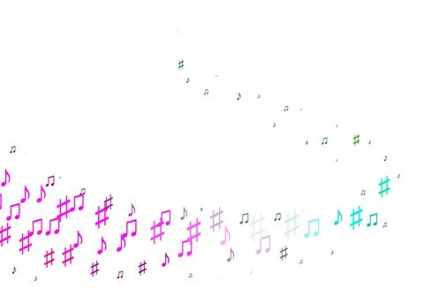 Light Multicolor, Rainbow vector pattern with music elements. Illustrazione stock