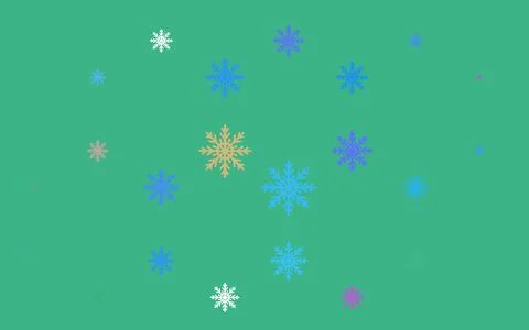 Light Multicolor, Rainbow vector pattern with christmas snowflakes. 스톡 일러스트