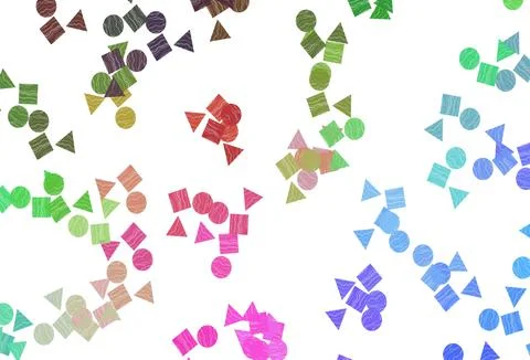 Light Multicolor, Rainbow vector pattern in polygonal style with circles. イラスト素材