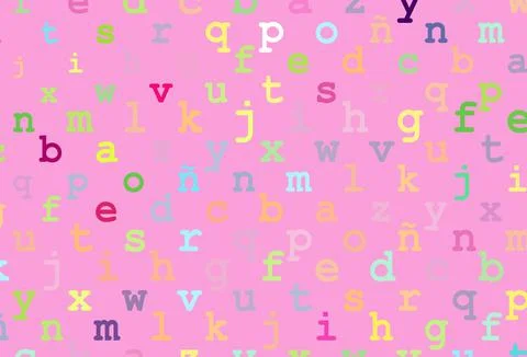 Light multicolor, rainbow vector pattern with ABC symbols. Illustrazione stock