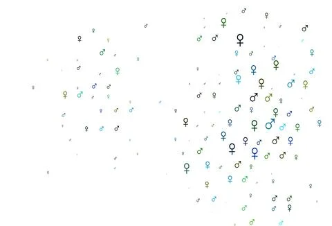 Light multicolor, rainbow vector pattern with gender elements. イラスト素材