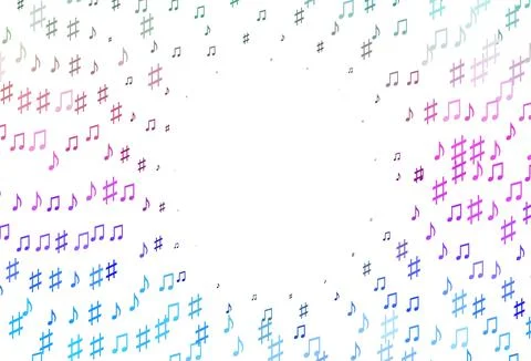 Light Multicolor, Rainbow vector pattern with music elements. Illustrazione stock