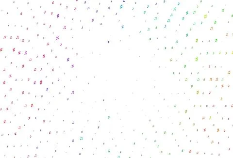 Light Multicolor, Rainbow vector pattern with music elements. Stock Illustration