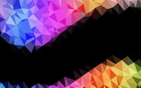 Light Multicolor, Rainbow vector polygon abstract background. Stock Illustration