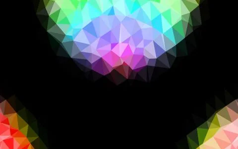Light Multicolor, Rainbow vector polygon abstract backdrop. Illustrazione stock