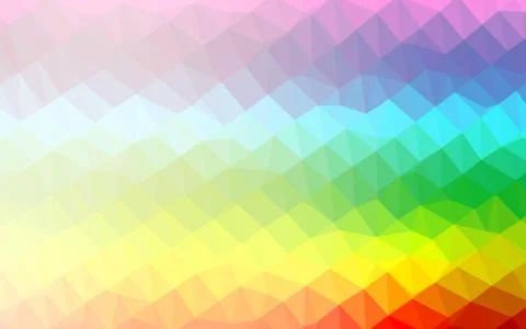 Light Multicolor, Rainbow vector polygon abstract background. Stock Illustration