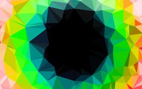 Light Multicolor, Rainbow vector polygon abstract layout. Stock Illustration