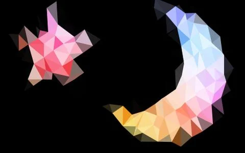 Light Multicolor, Rainbow vector polygonal pattern. Stock Illustration